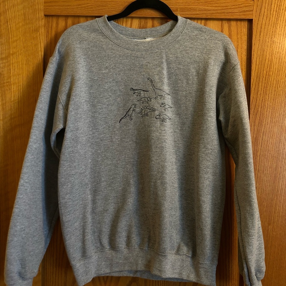 Dinosaurs Embroidered Crewneck